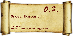 Orosz Humbert névjegykártya